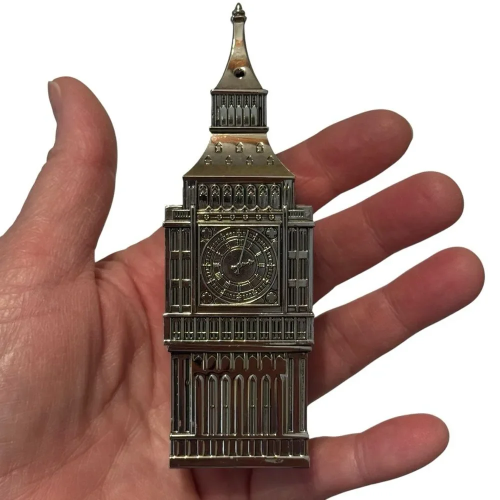 Godinger Vintage Big Ben Phone Box Booth Salt and Pepper Set Silver Tone London